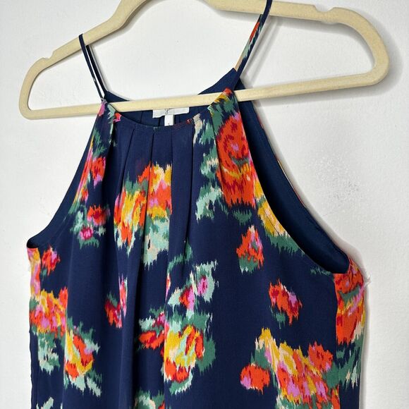 Joie Navy Anatase 2pc SET Floral Print Silk Top ( S ) Lanina Floral Short ( M ) - Picture 5 of 14